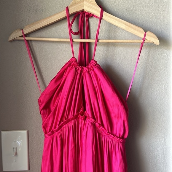 J. CREW Pink Halter Cutout Featherweight Satin Dress - Picture 3 of 10